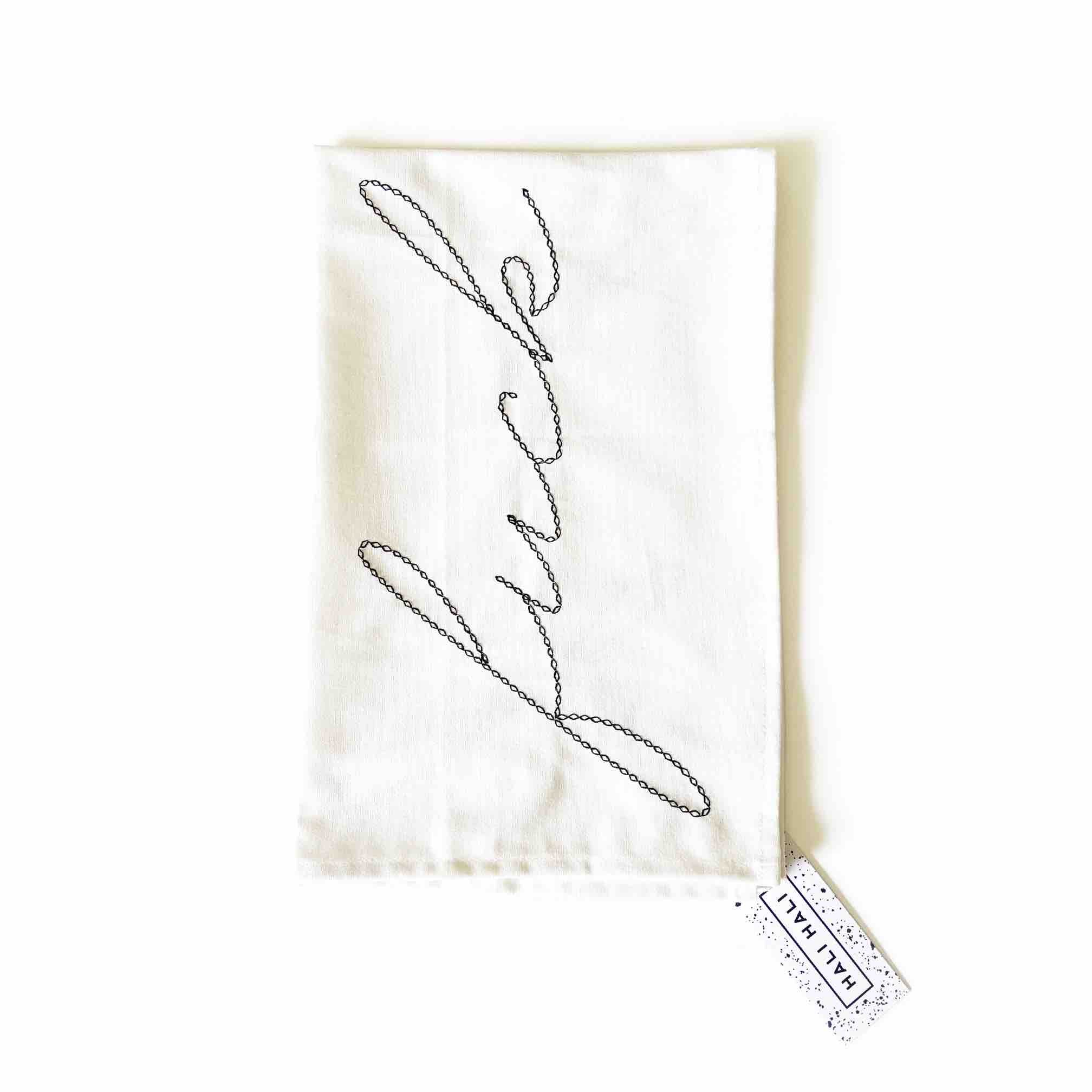 Embroidered 'Fuck' Tea Towel